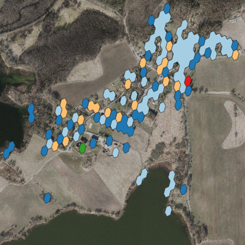 Siedlungsflächen Karte - Hausumringe und Gebäudefunktionstypen