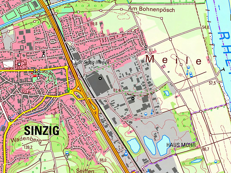 Topographische Karte Deutschland - DTK25, DTK50, DTK100 Kartenwerk